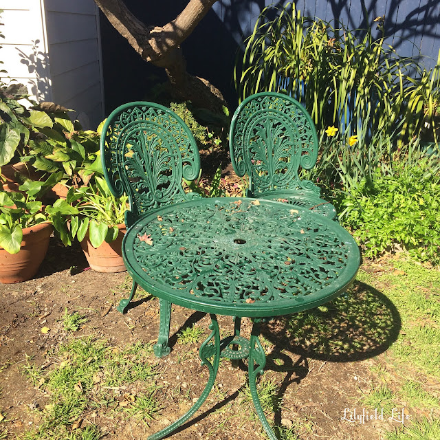before - paint your metal furniture