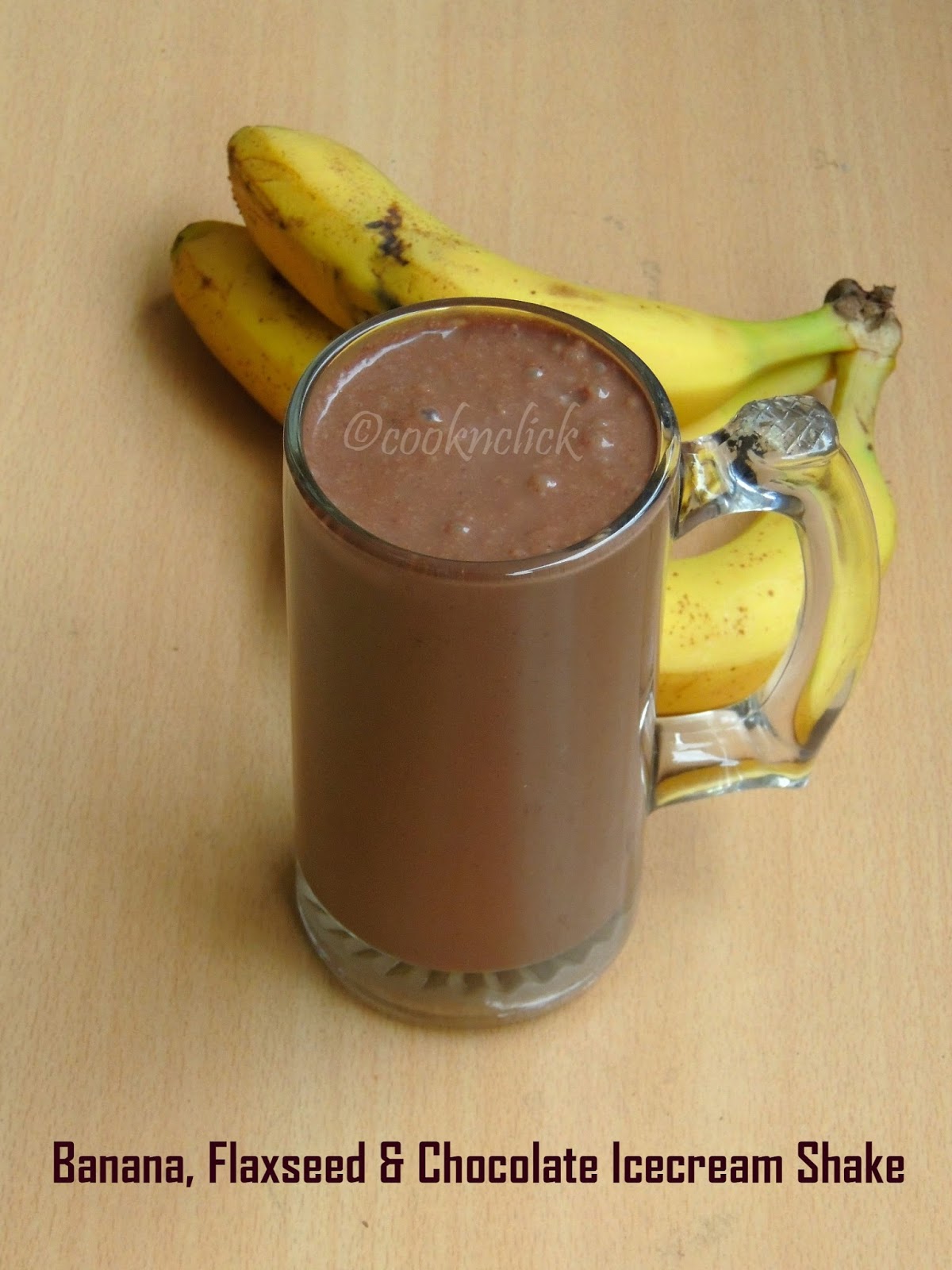 Banana, Flaxseed & Chocolate Icecream Shake Cook N Click
