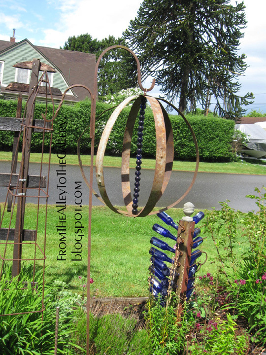 From The Alley To The Gallery: Garden Sphere with Cobalt Blue Beads!!!