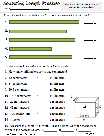 Kate's Science Classroom Cafe: Metric Ruler Freebie!