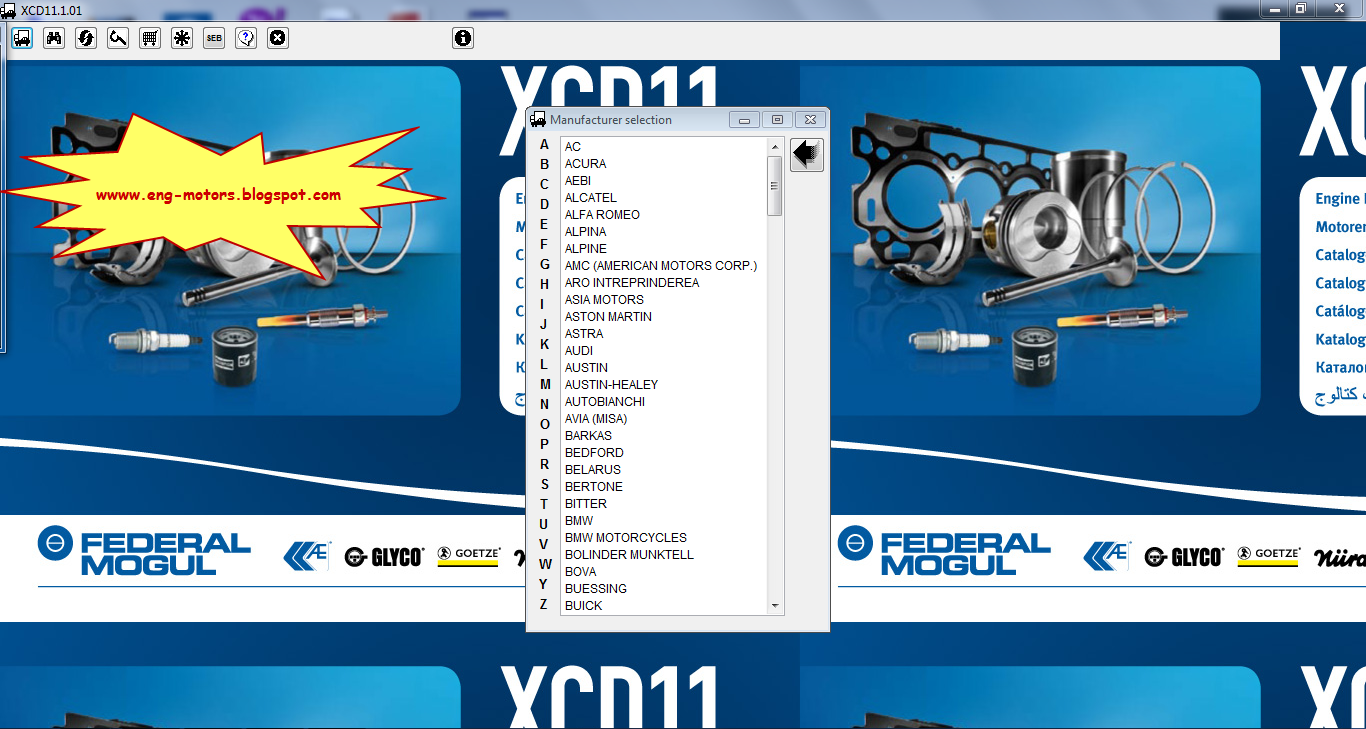 Federal Mogul XCD11 2011 برنامج Service & Spare Parts Catalog