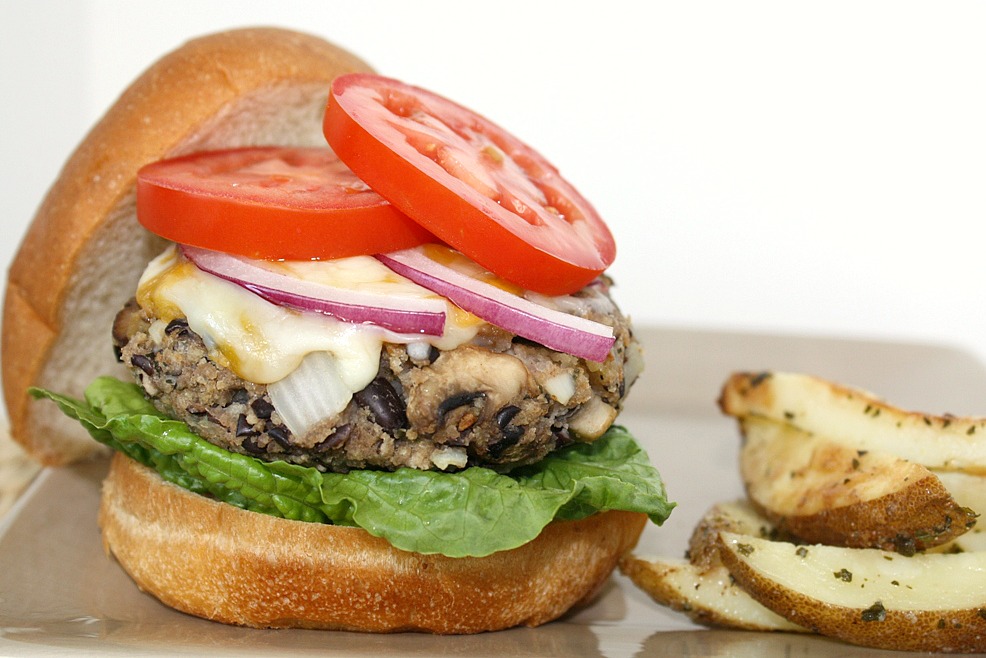The Garden Grazer Black Bean Mushroom Burgers