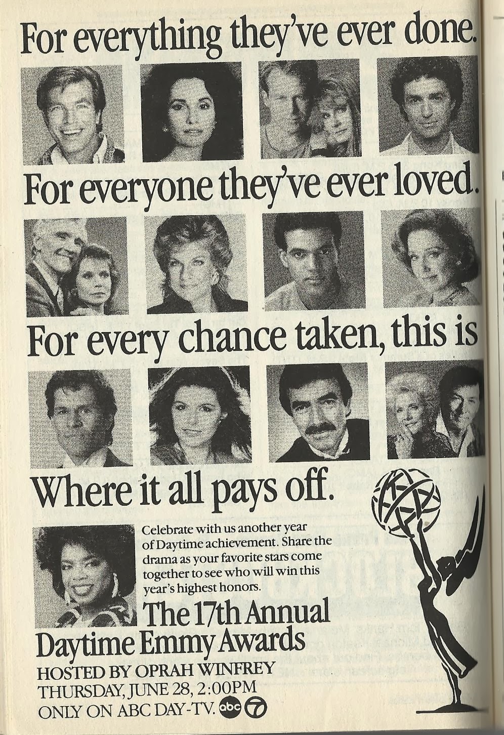 The TV Guide Historian 17th Annual Daytime Emmys Ad
