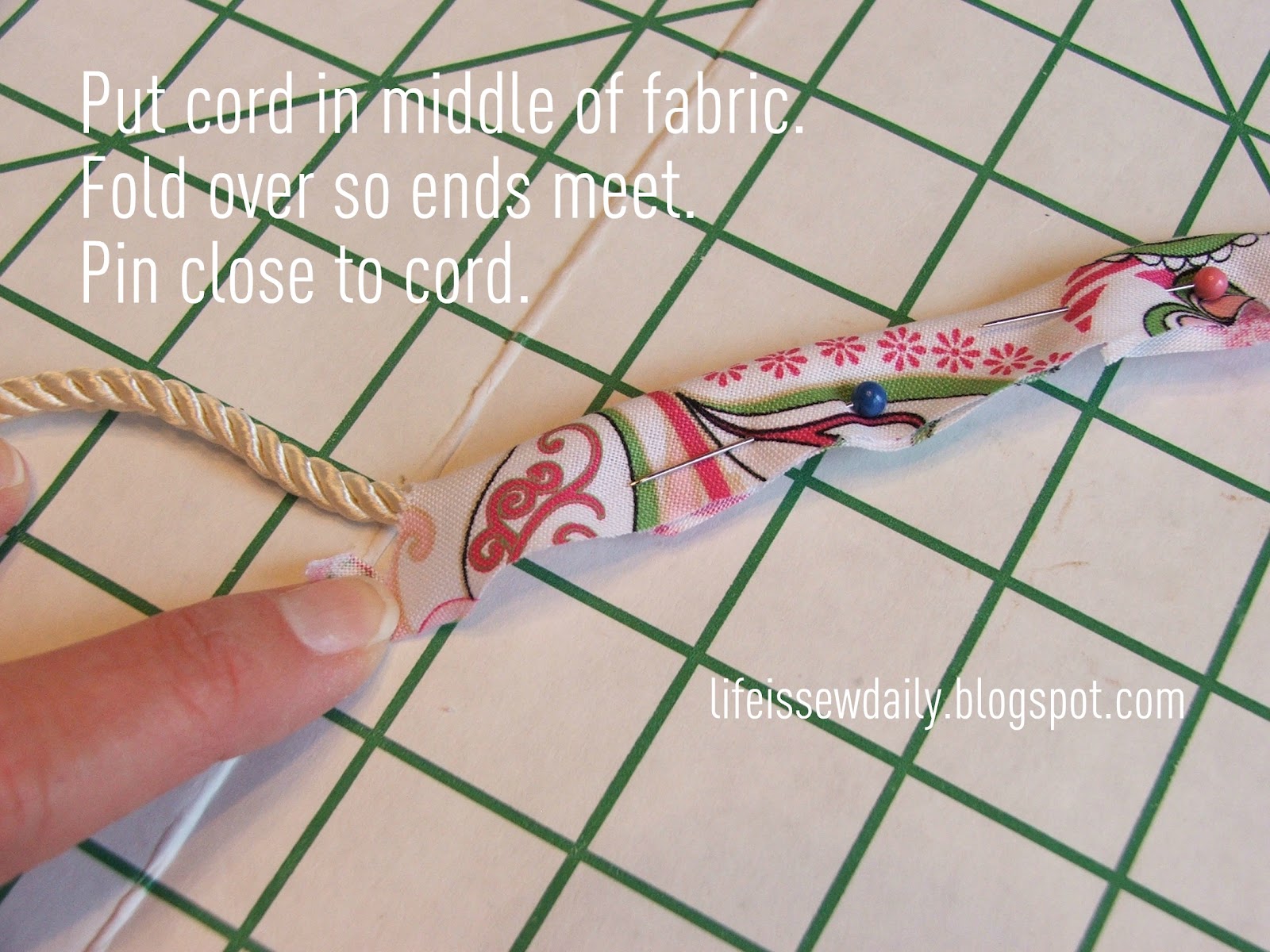 Life is {Sew} Daily How to Make Cording {Tutorial}