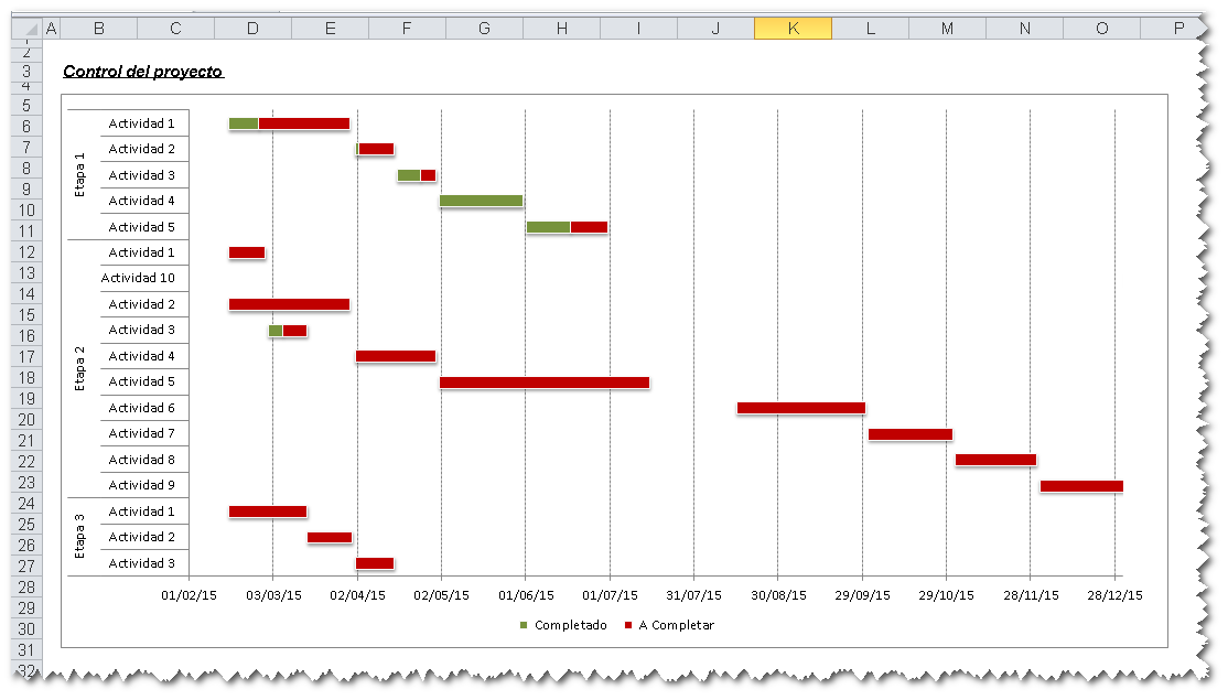 formato carta gantt excel