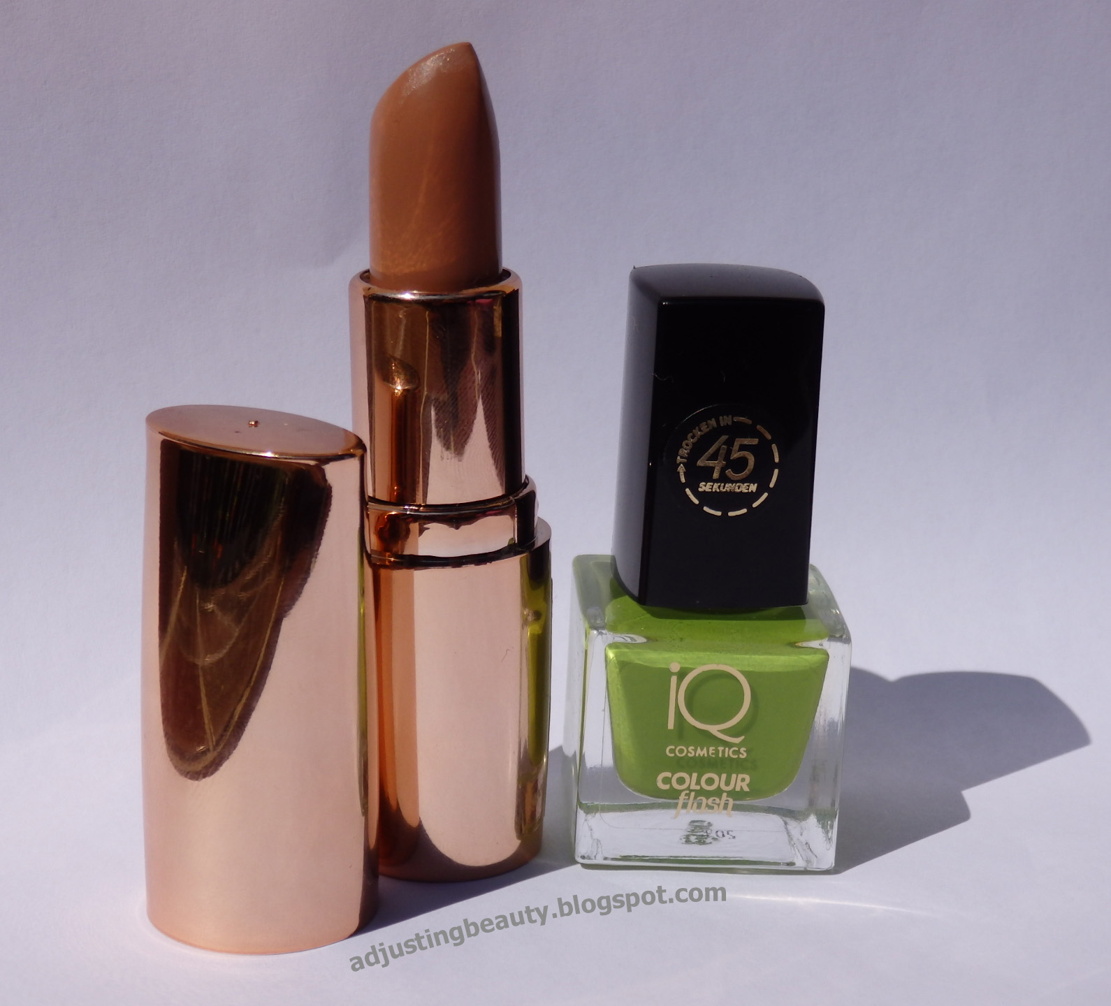 IQ Cosmetics lipstick and nail polish Adjusting Beauty