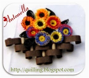 Free Quilled Quilling Autumn Flower Basket Pattern