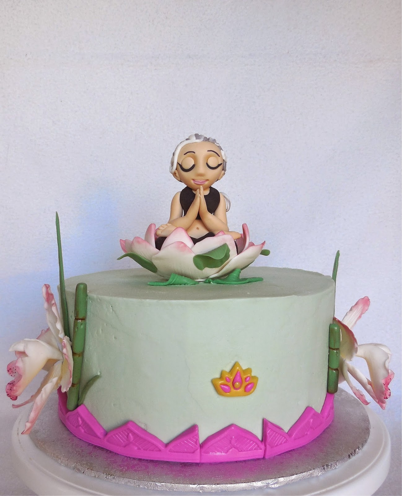 Custom Cakes by Lori Yoga birthday cake for an eighty year old