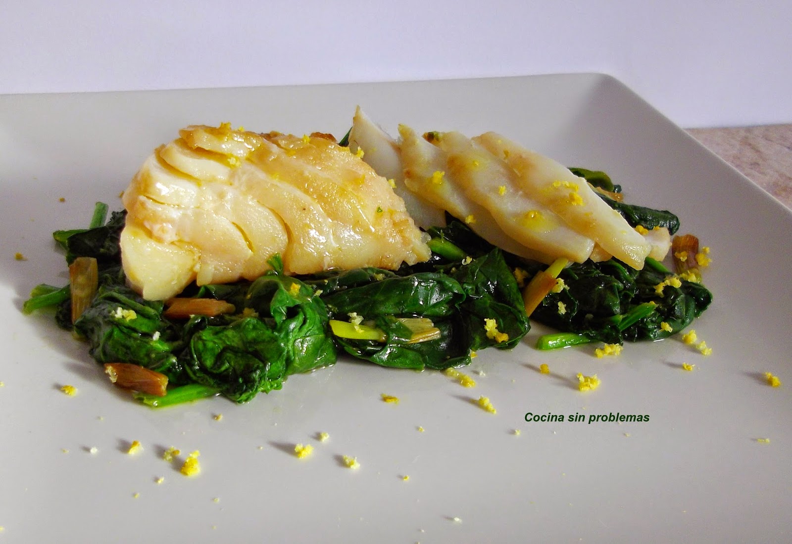 cocina sin problemas: Bacalao con espinacas a los cinco minutos