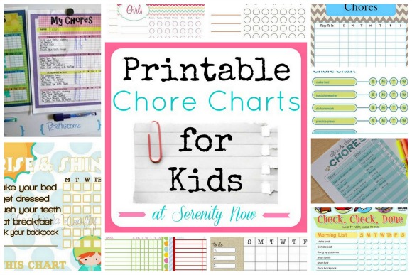 Printable Chore Charts for Kids (Round Up), from Serenity Now