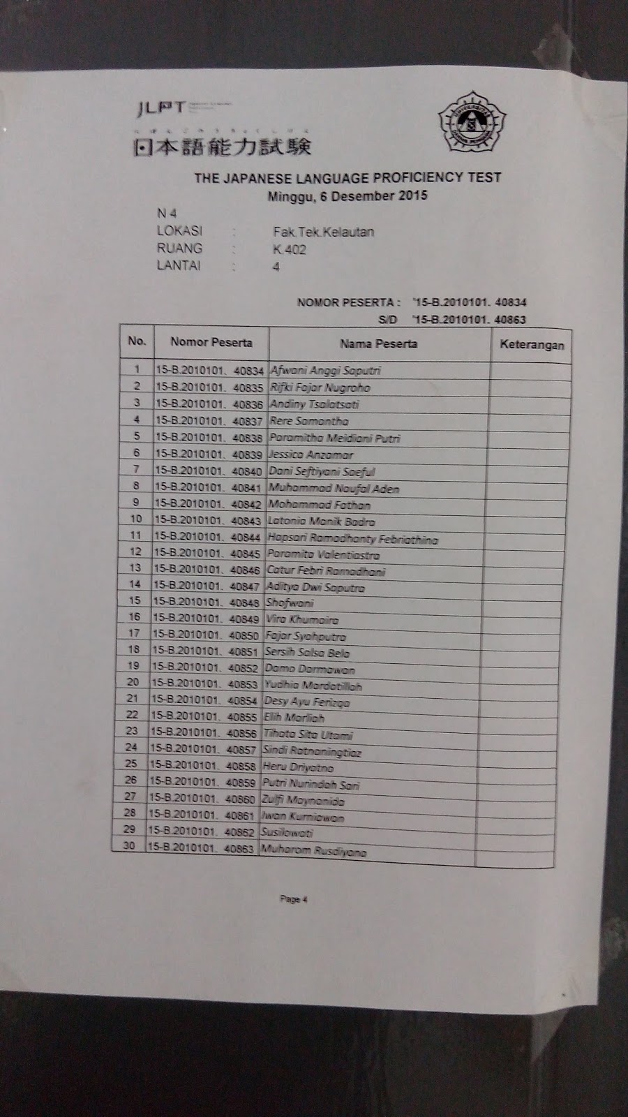 Elizabeth S Blog Pengalaman Mengikuti Ujian Jlpt N4 Noryuku Shiken Di Jakarta
