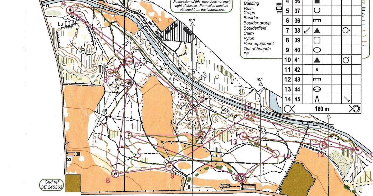 Orientēšanās kartes Bramley Fall (Leeds)