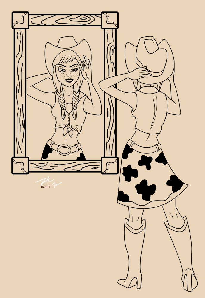 Thanh Ma S Art Making Of The Cowgirl Illustration