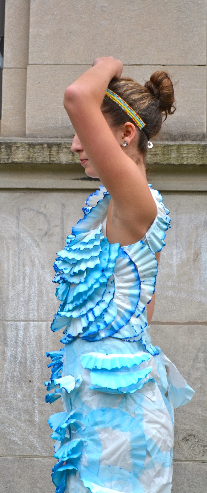 Maria Delassandra Aqua Coffee Filter Dress