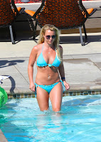 Britney Spears hot body in a blue bikini