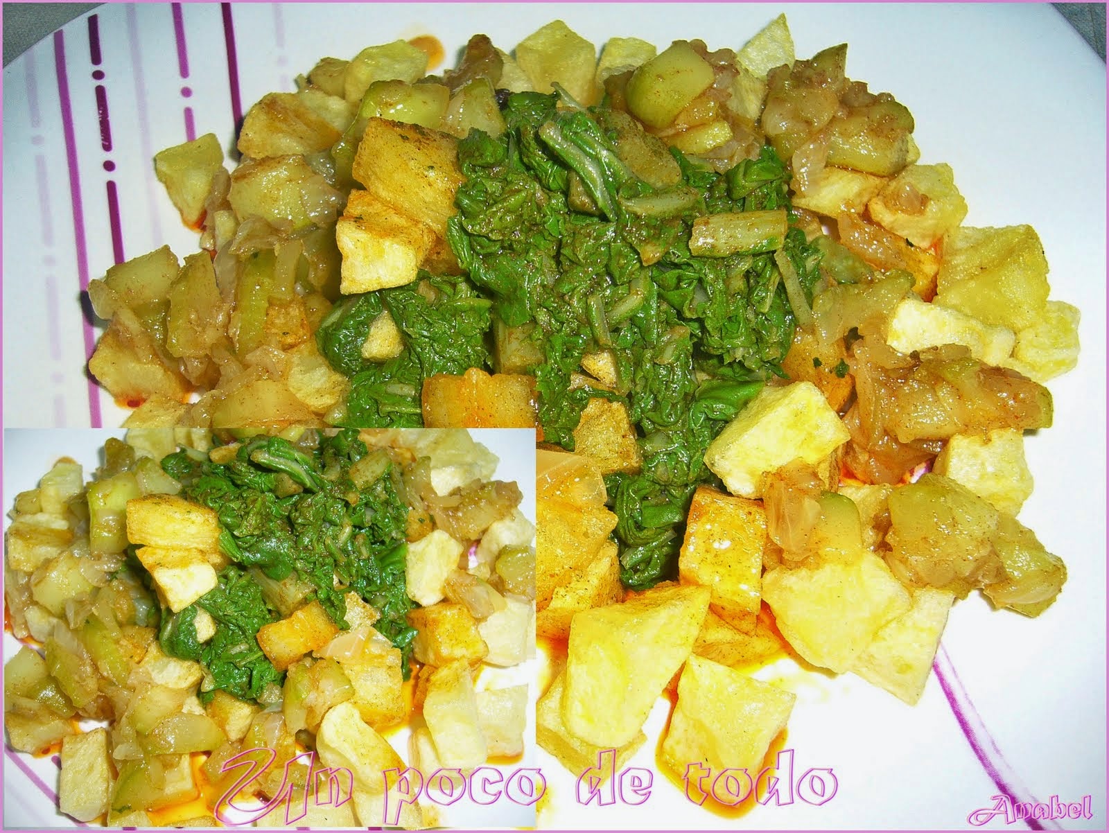 Montadito De Patatas, Acelgas Y Calabacín
