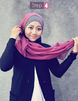 cara berkerudung tahap 4