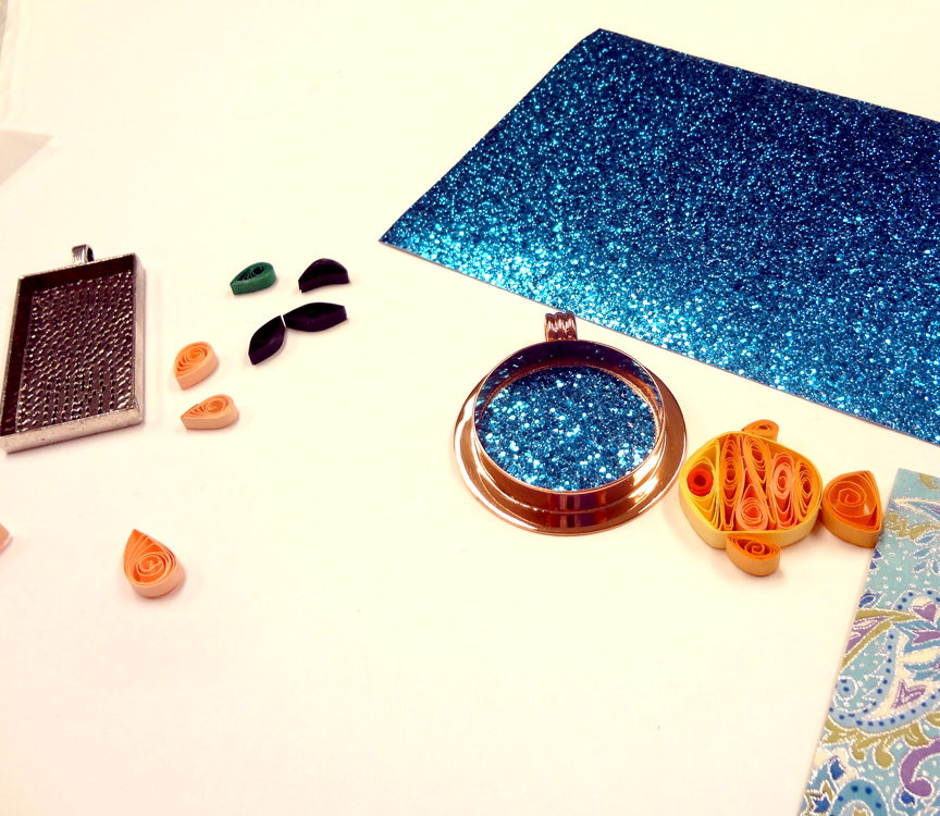 Resin Crafts Quilling Encased in Jewelry Resin