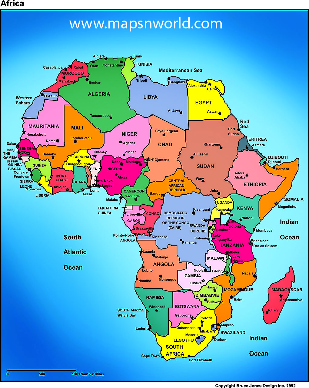 africa political map bigger size