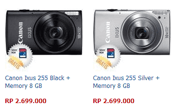Harga Kamera Canon Ixus 255 HS