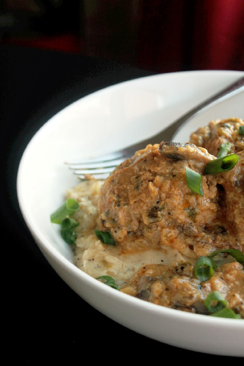 Creole Contessa Baked Creole Turkey Meatballs with Mushroom Gravy