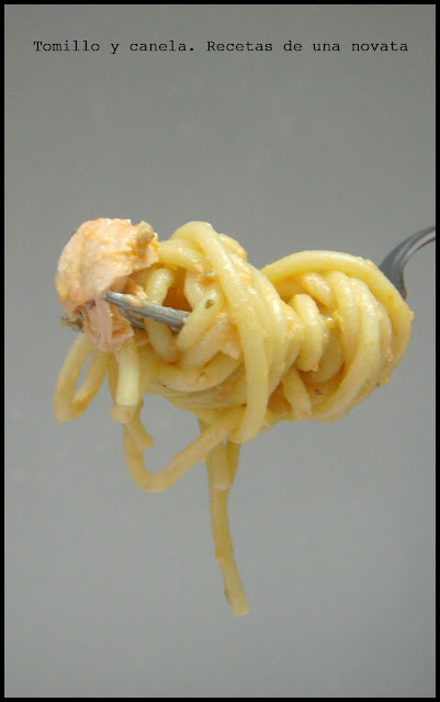Spaghettis Con Salmón Fresco
