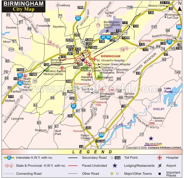 City map Birmingham UK