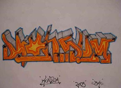 drawing graffiti sketch KONSUM