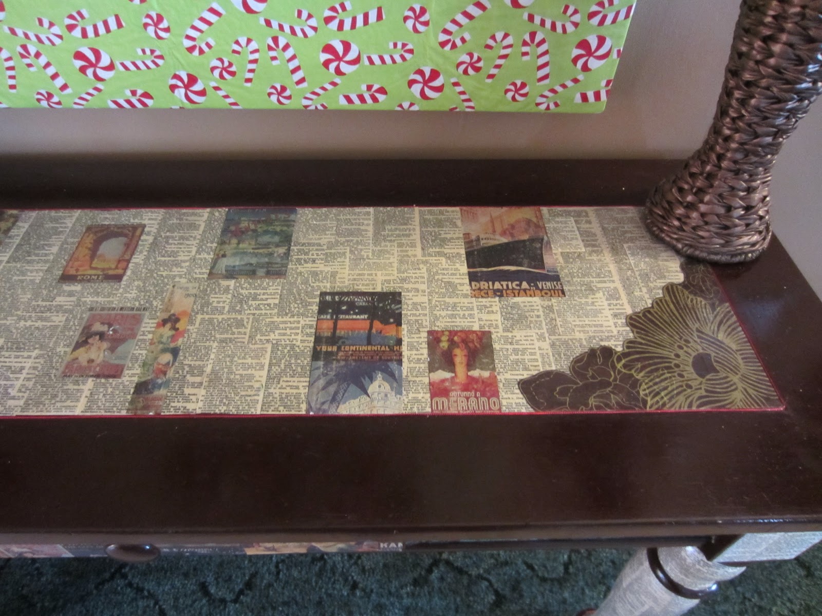 The Purple Paisley Dictionary Decoupage fabulous writing desk makeover