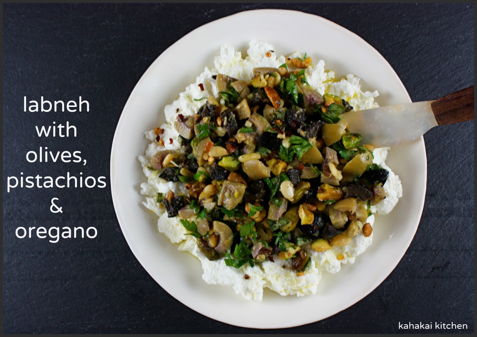 Kahakai Kitchen Labneh (Creamy Strained Yogurt Cheese) with Olives