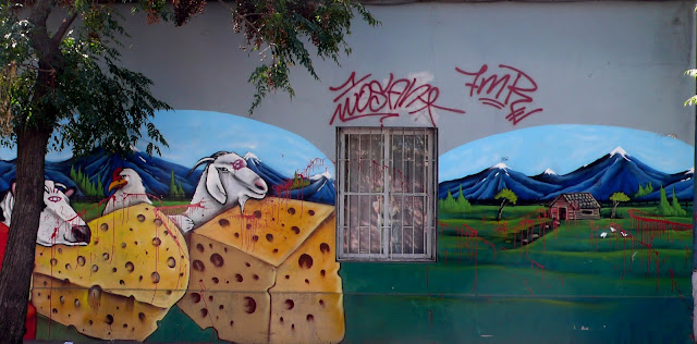 graffiti street art in yungay, santiago de chile