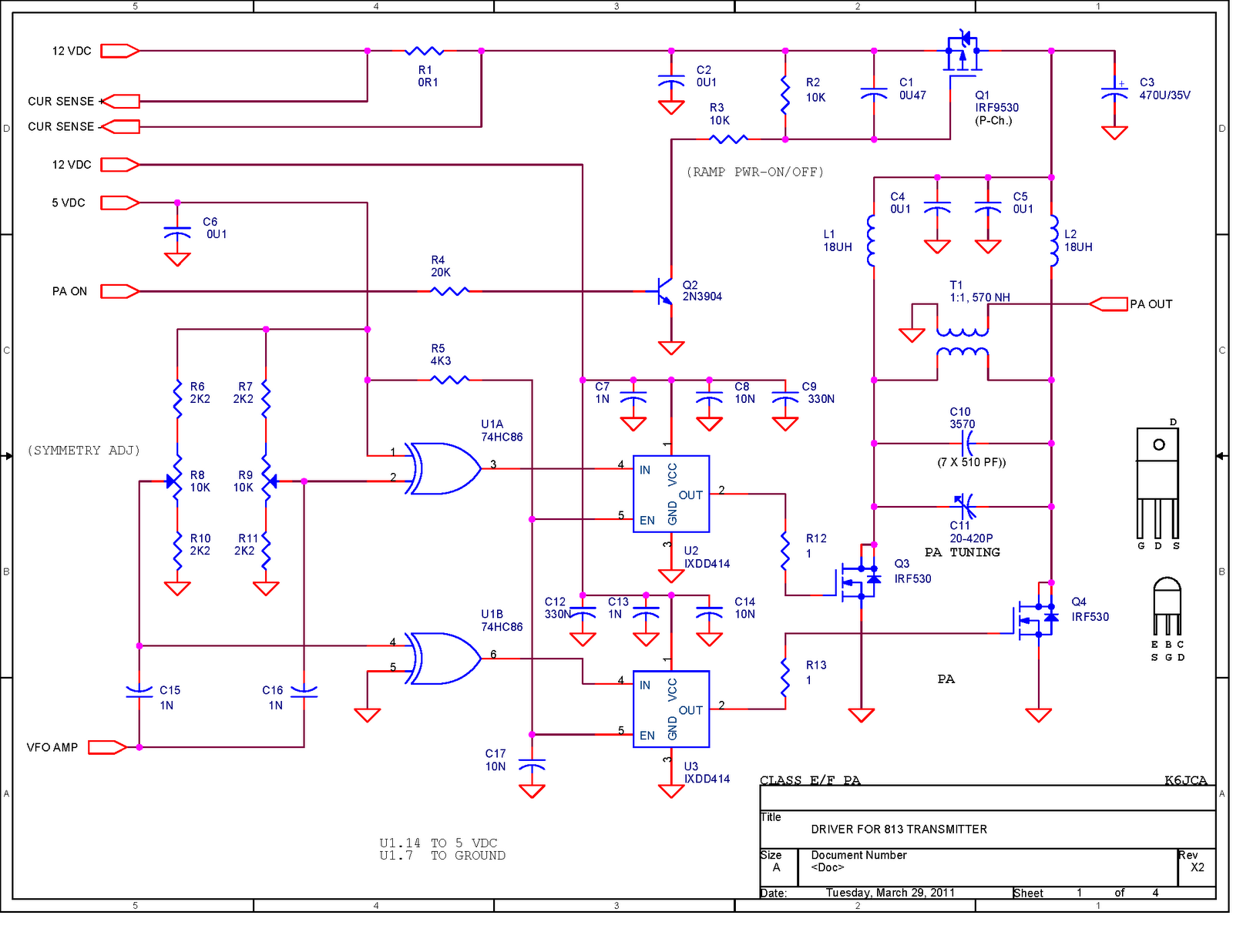K6JCA Class E/F Exciter for the 813 AM Transmitter