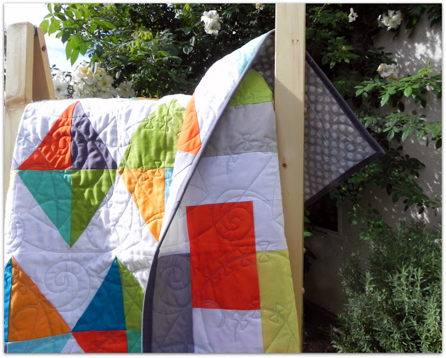 Janice Elaine Sews Kites Patchwork quilt.