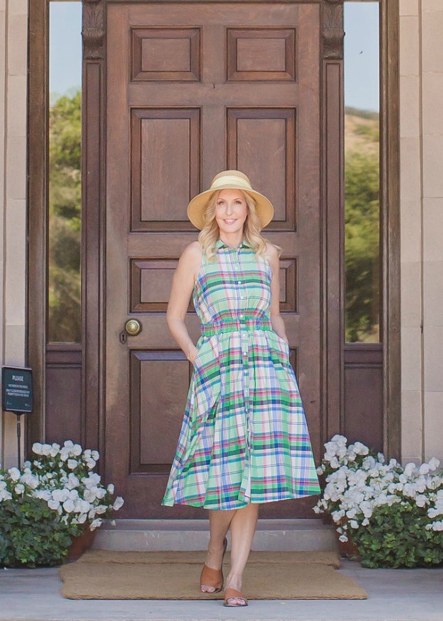 Green Multi Plaid Dress