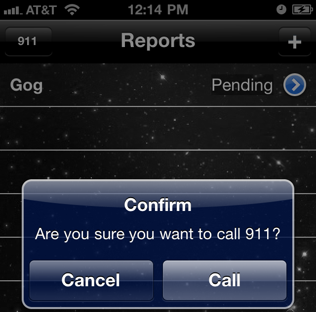 Accidently iPhone App: Are you sure you want to call 911?