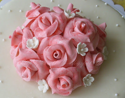 (PDZ-SAP) Torta con rose rosa marmorizzate