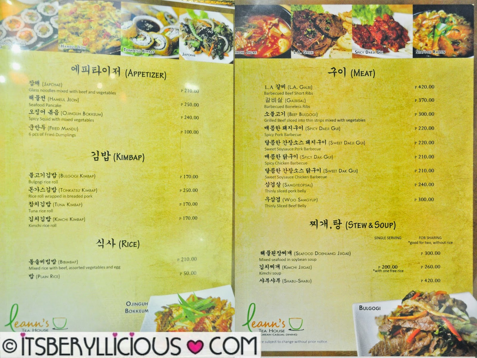 Leann's Tea House Homestyle Korean Grill and Restaurant at Mother