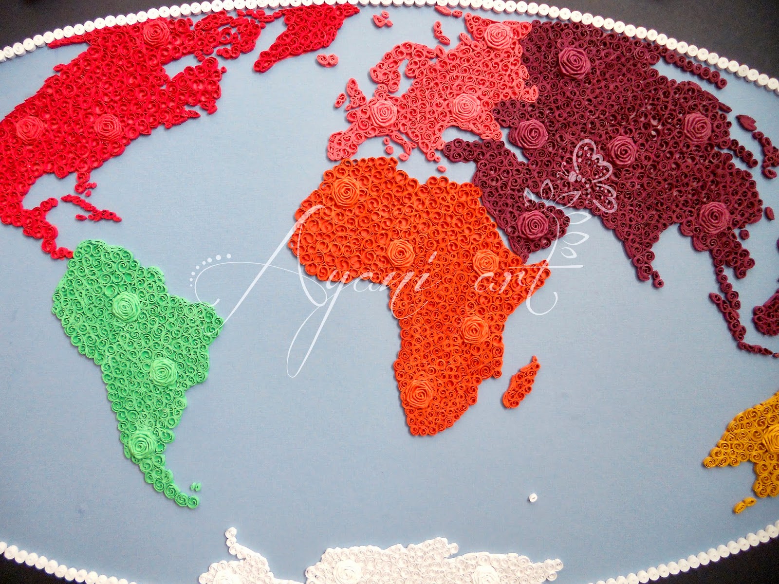 Ayani art Quilling map...a group project for the Social Work Month