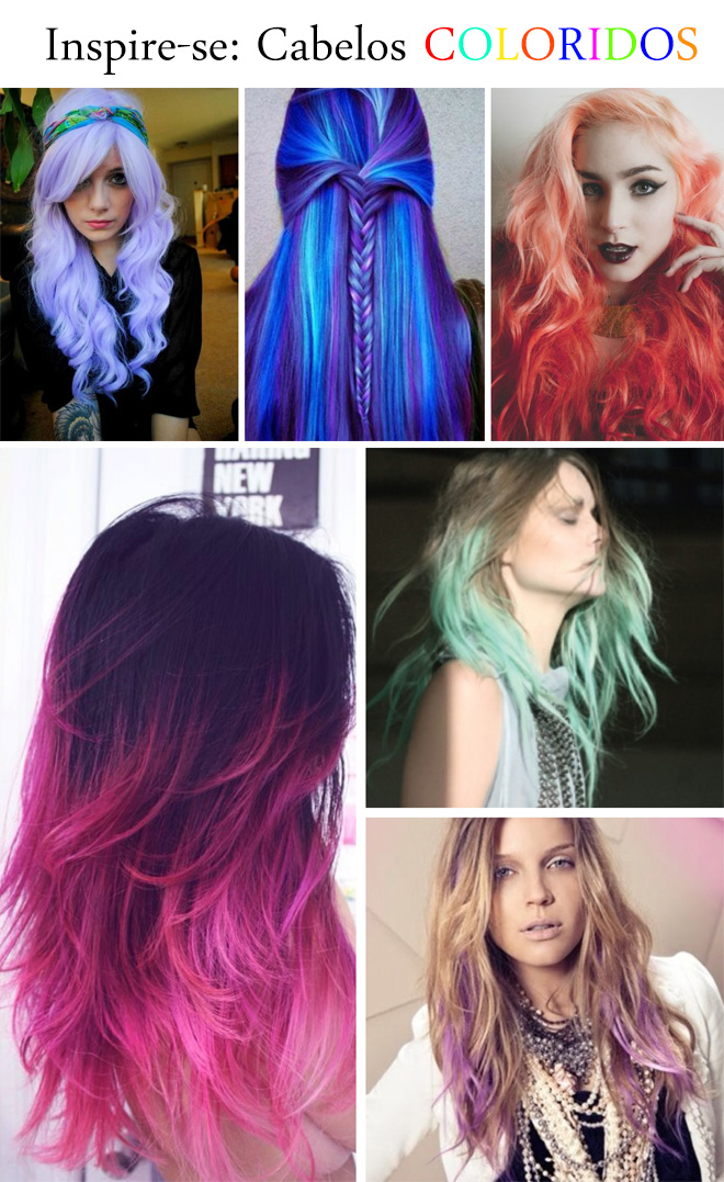 Cabelos coloridos   Pintar cabelo, Frases sobre cabelo, Cabelos pintados