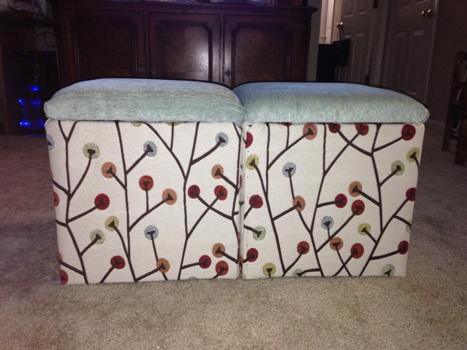 Chatty Paty's Crafting Quick no sew ottoman recover..