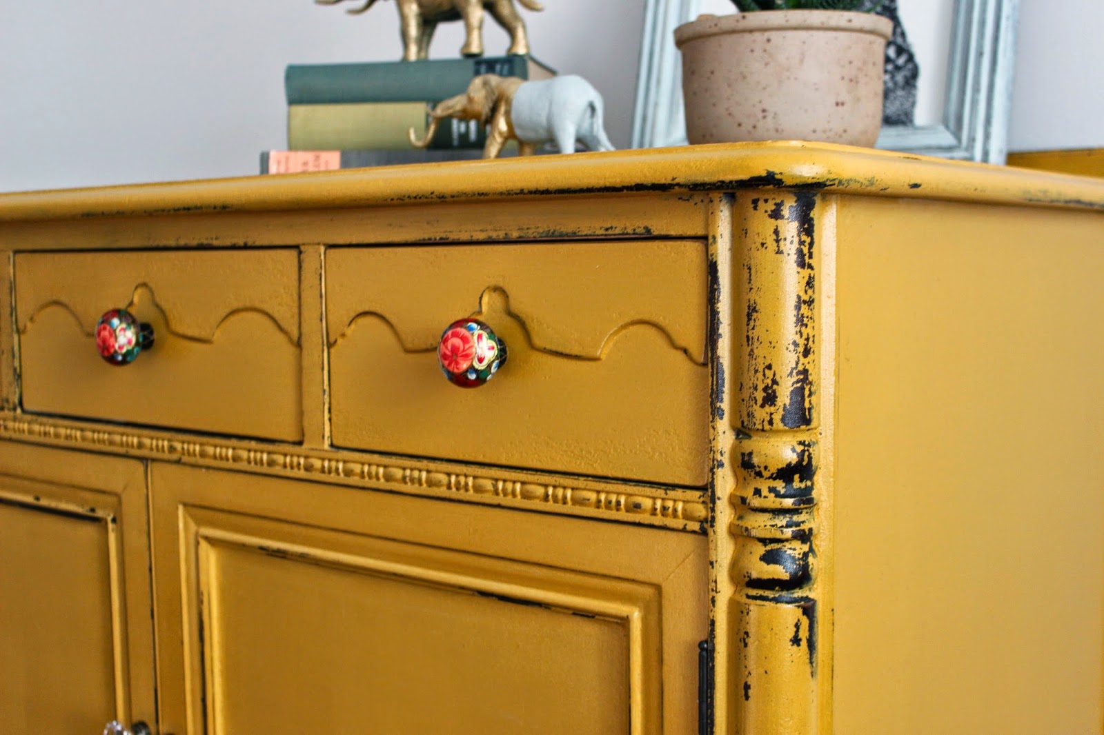 Poppyseed Creative Living Yellow Tallboy Dresser