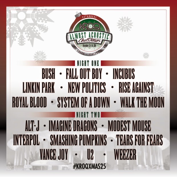 Acoustic Christmas 2022 Lineup Johnson City KROQ Acoustic Christmas 12/13 IOV News