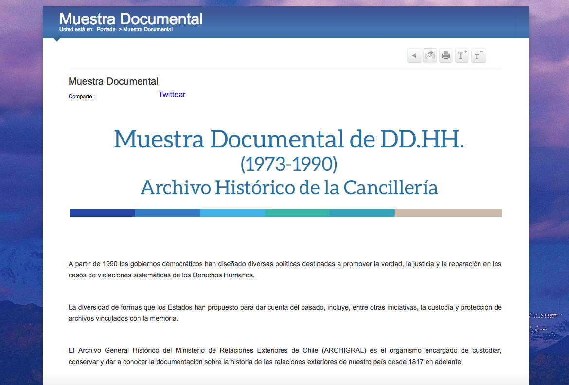 Muestra Documental de DDHH (Derechos Humanos) 1973-1990  CHILE