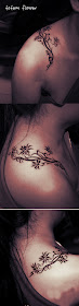 totem flower tattoo on the shoulder