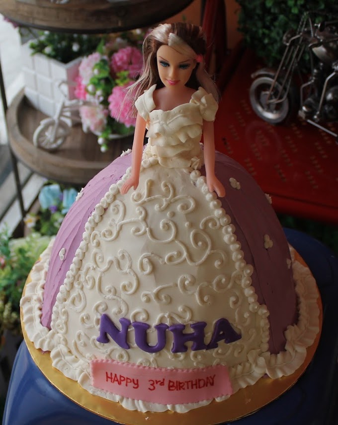 Purple Barbie cake