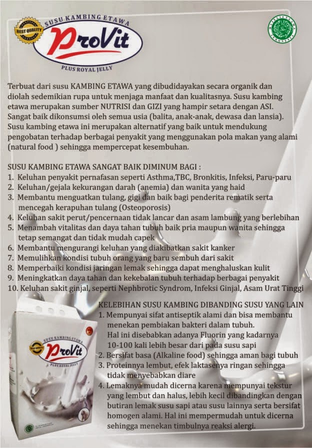 Provit Kambing Etawa Plus Royal Jelly Gusti provit kambing etawa plus royal jelly gusti