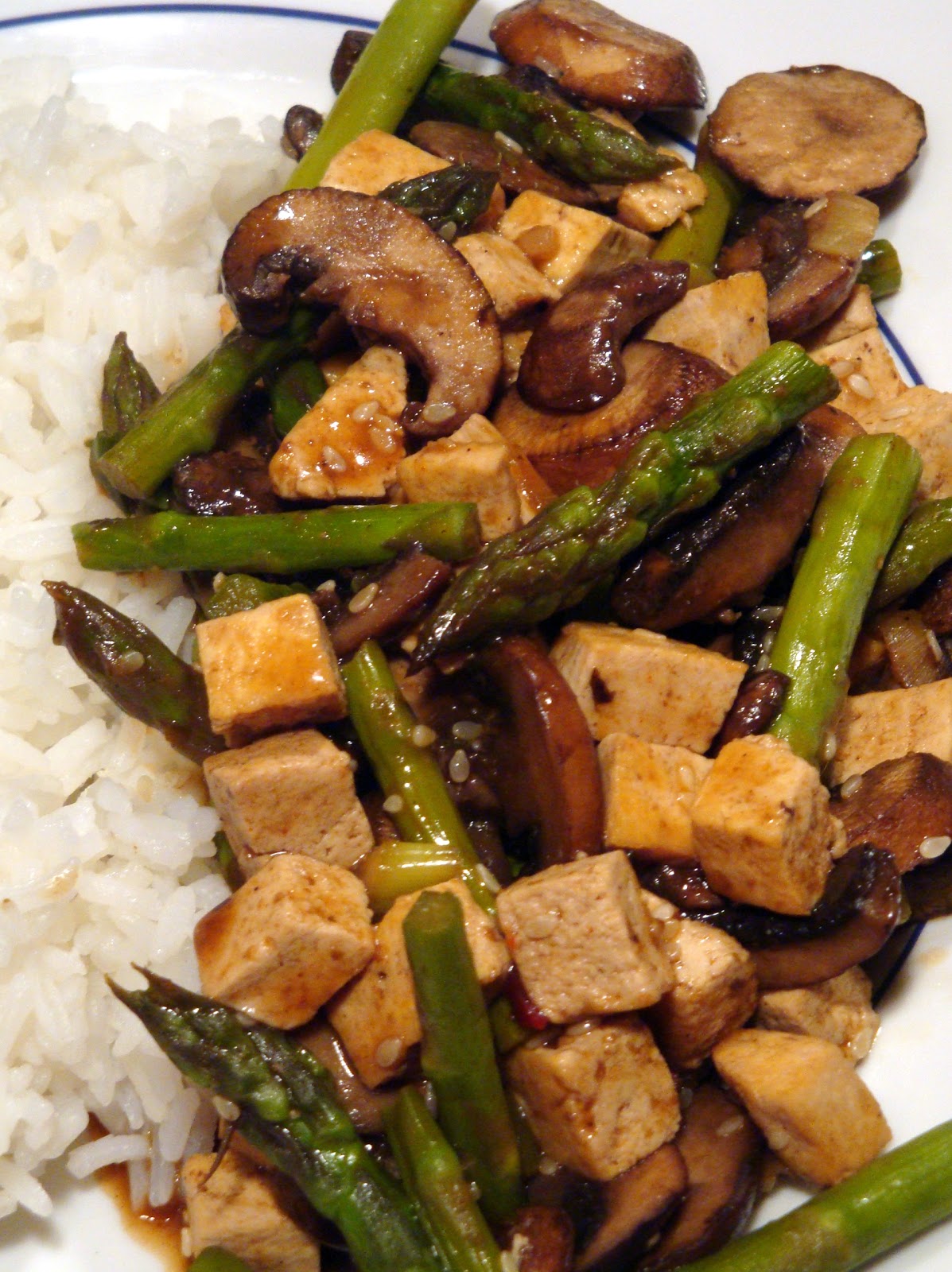 Yummy by Emmy Tofu StirFry with Mushrooms and Asparagus