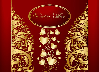 豪華なバレンタインデー向け背景 heart love pattern golden romance イラスト素材4