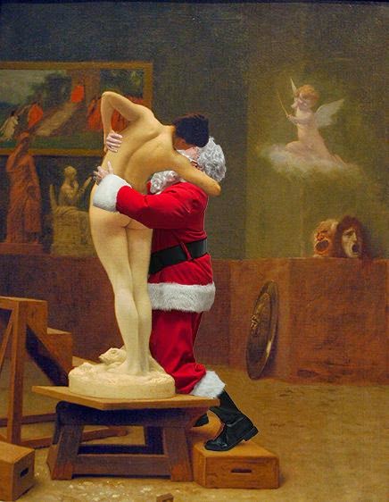Papai Noel invadindo pinturas clássicas nas fotomontagens de Ed Wheeler Ed Wheeler fotografia papai noel em pinturas clássicas photoshop natal