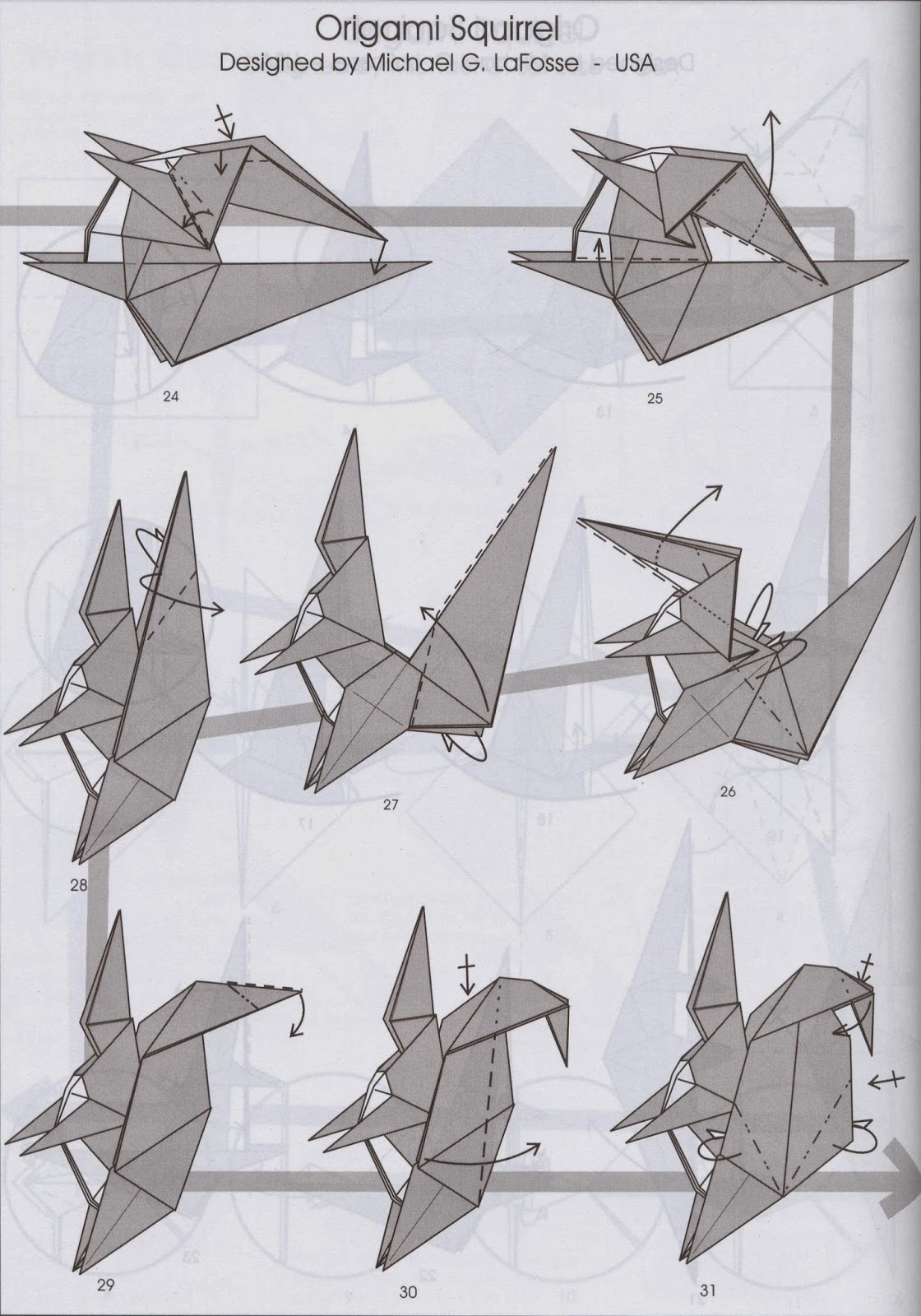 Оригами из бумаги Белочка схемы